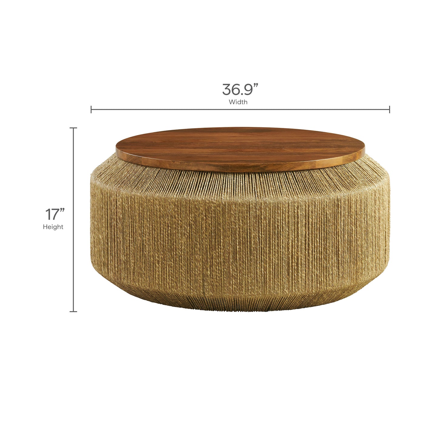 Maris Seagrass and Wood Coffee Table by Modway | Accent Tables | Modishstore - 8