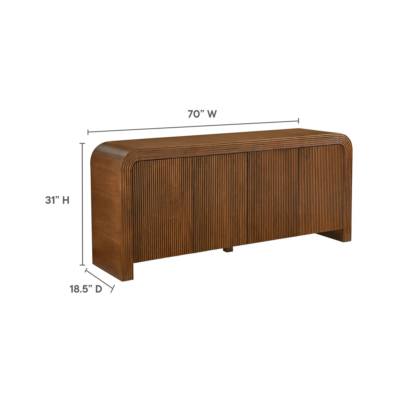Waterflute 70" Fluted Sideboard Cabinet by Modway | Sideboards | Modishstore - 20