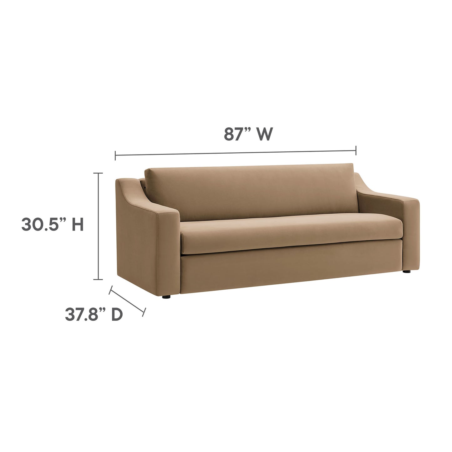 Liora Performance Velvet Sofa by Modway | Sofas | Modishstore - 36