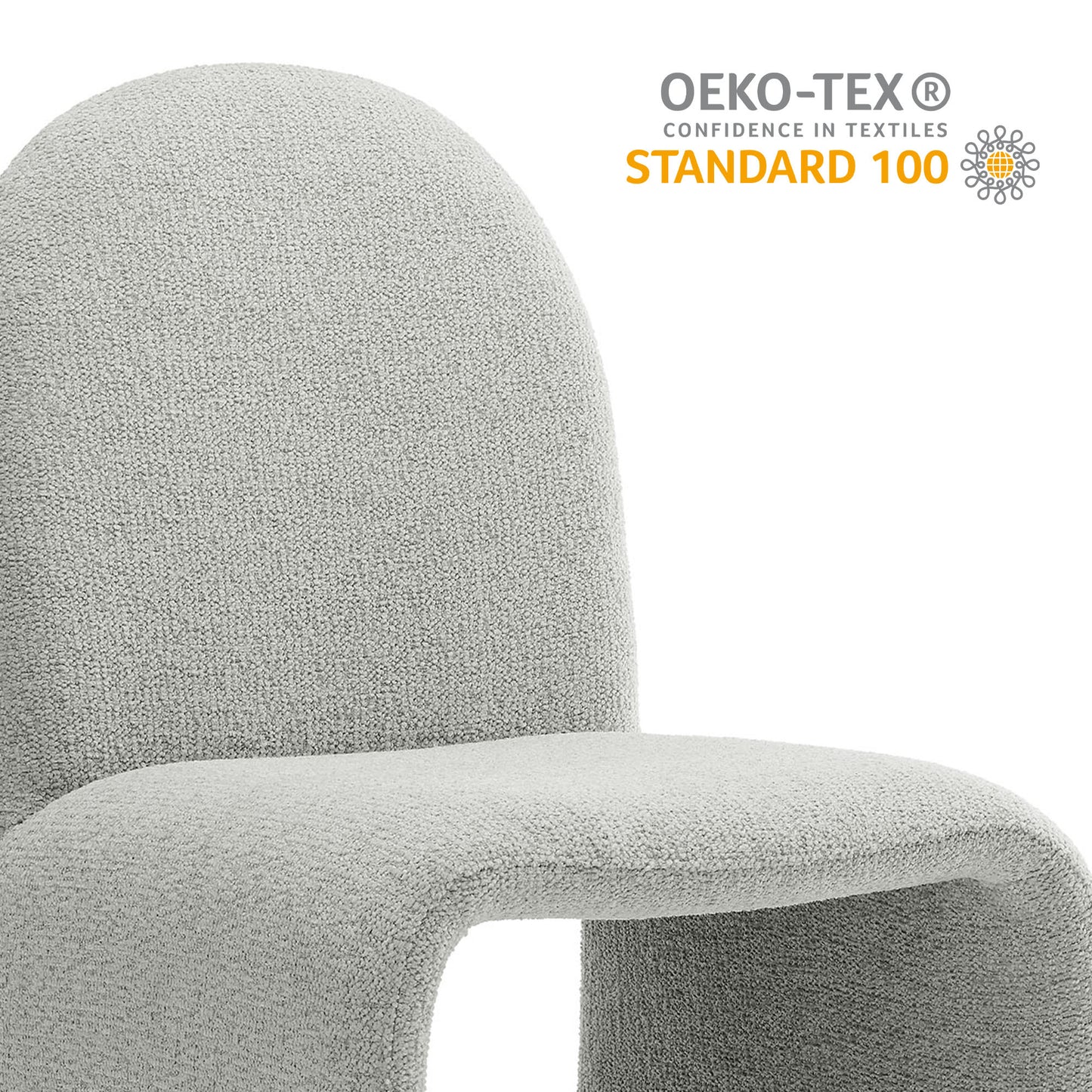 Junia Boucle Upholstered Arch Armless Dining Chair by Modway | Dining Chairs | Modishstore - 20