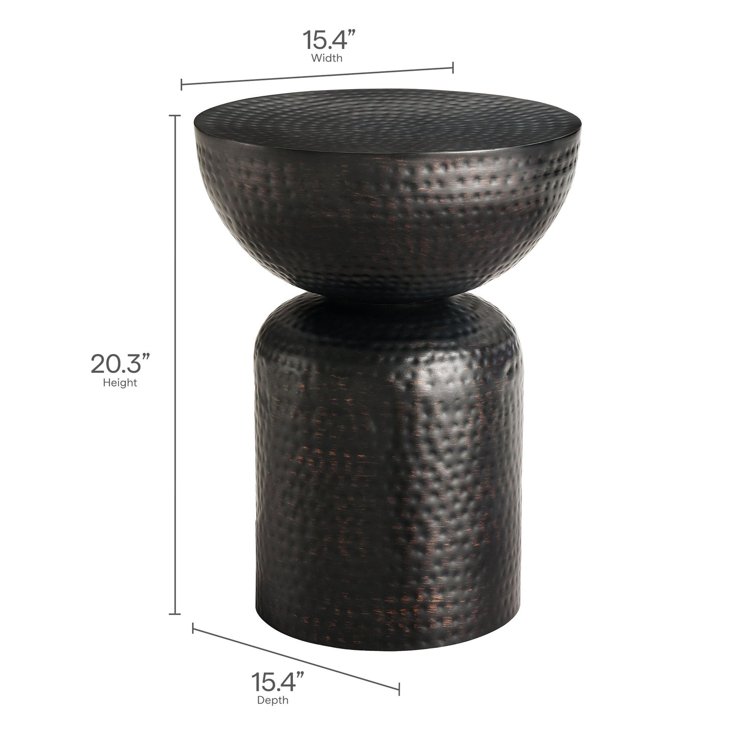 Mella Metal Hammered Side Table by Modway | Side Tables | Modishstore - 7