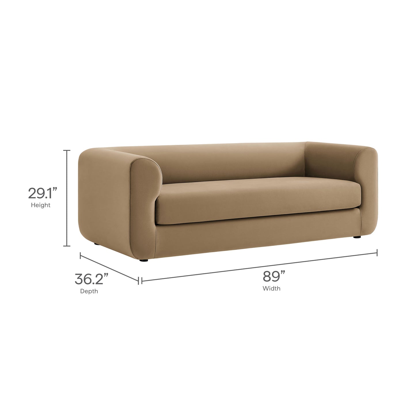 Leif 89" Performance Velvet Upholstered Sofa by Modway | Sofas | Modishstore - 27