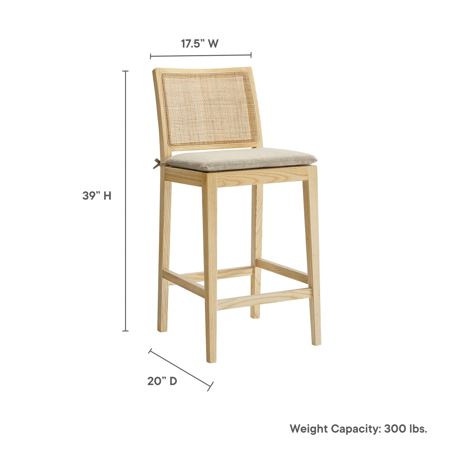 Ovard Wood and Rattan Counter Stool by Modway | Counter Stools | Modishstore - 9