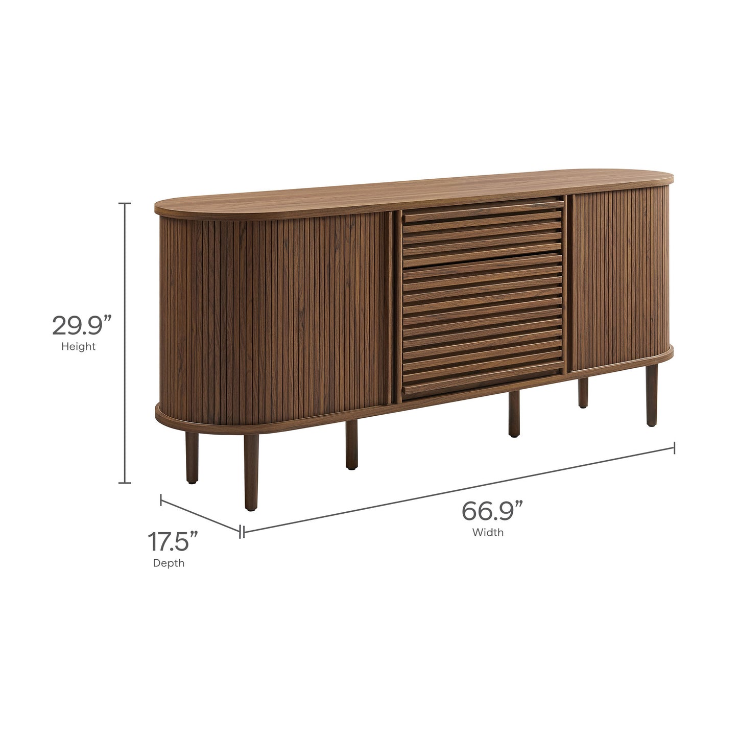 Harlan 67" Fluted Oval Sideboard Cabinet by Modway | Sideboards | Modishstore - 12