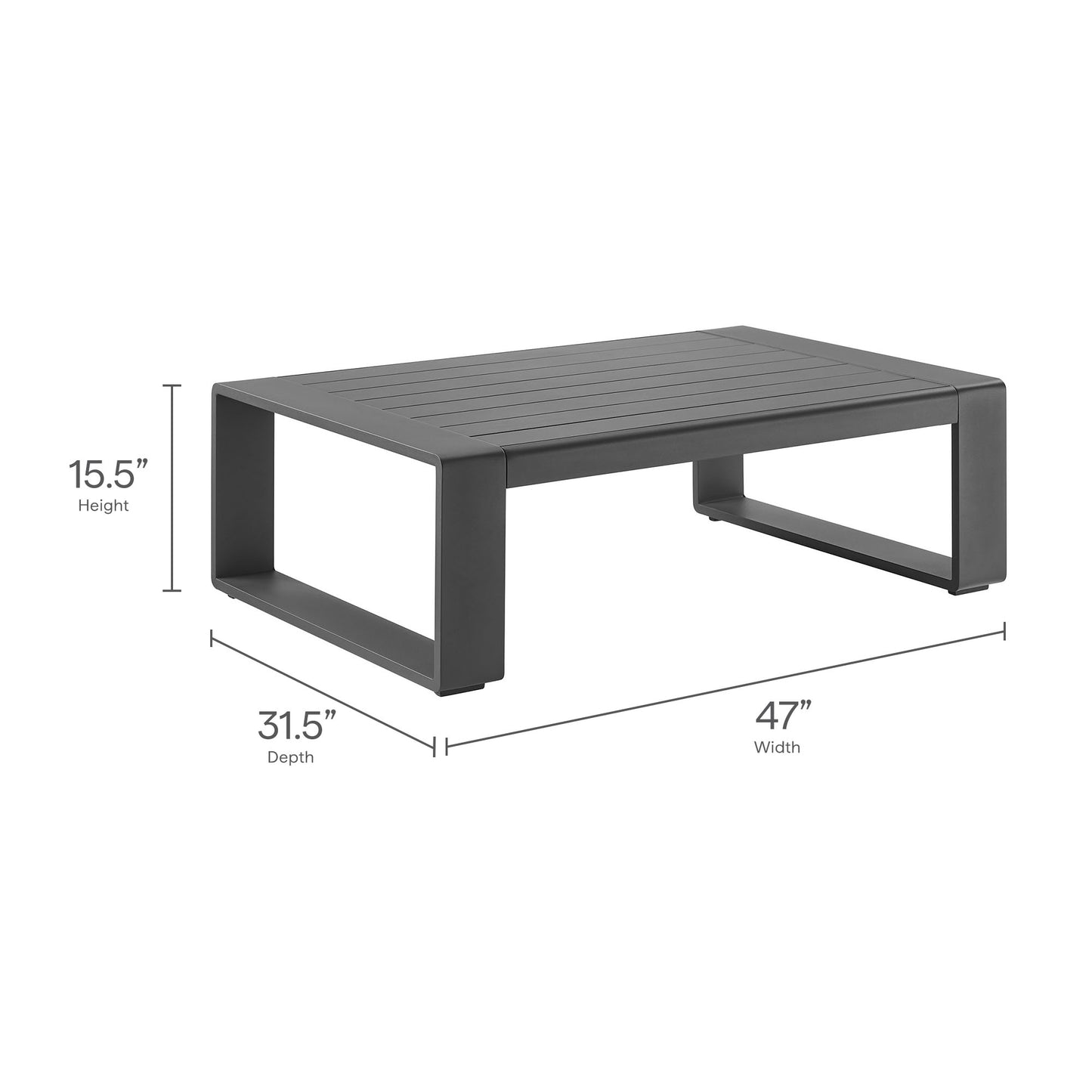 Lirienne Outdoor Patio Aluminum Coffee Table by Modway | Outdoor Patio Daybed | Modishstore - 9