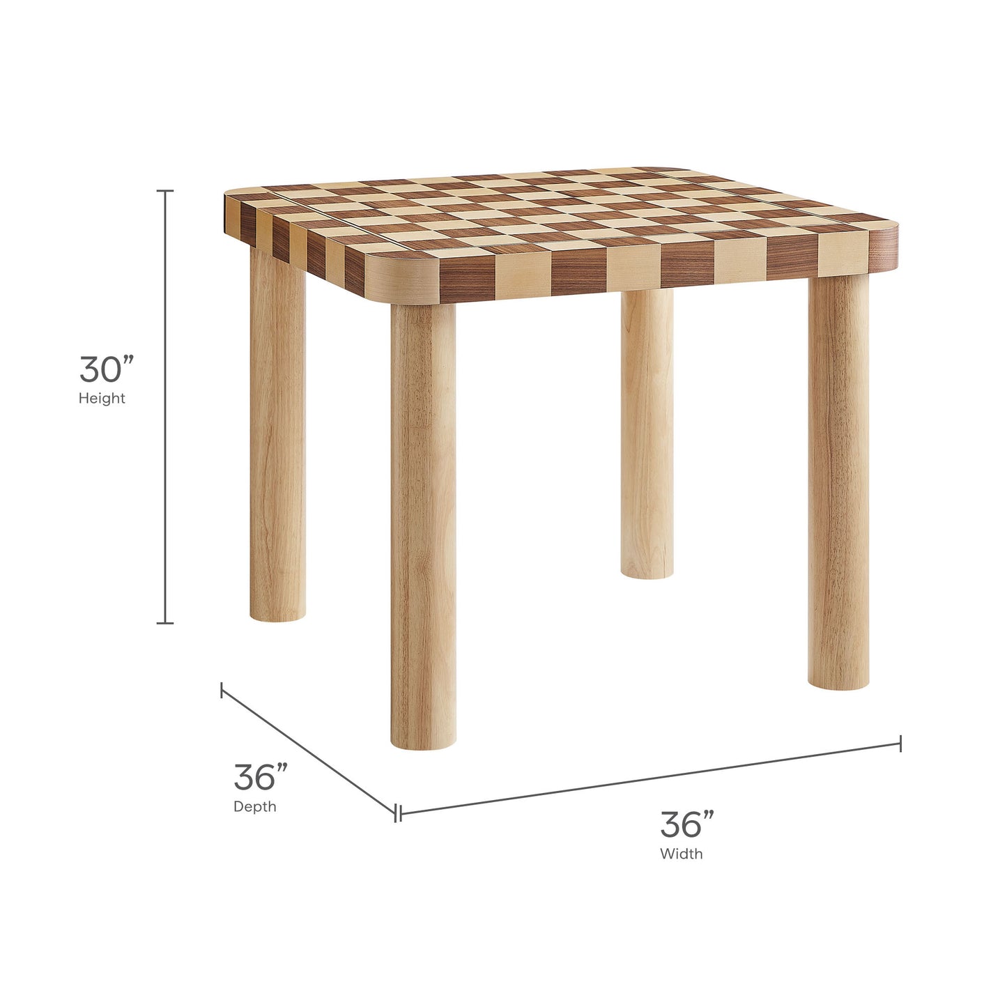 Oscar 36 Inch Square Checkered Dining Table by Modway | Dining Tables | Modishstore - 18