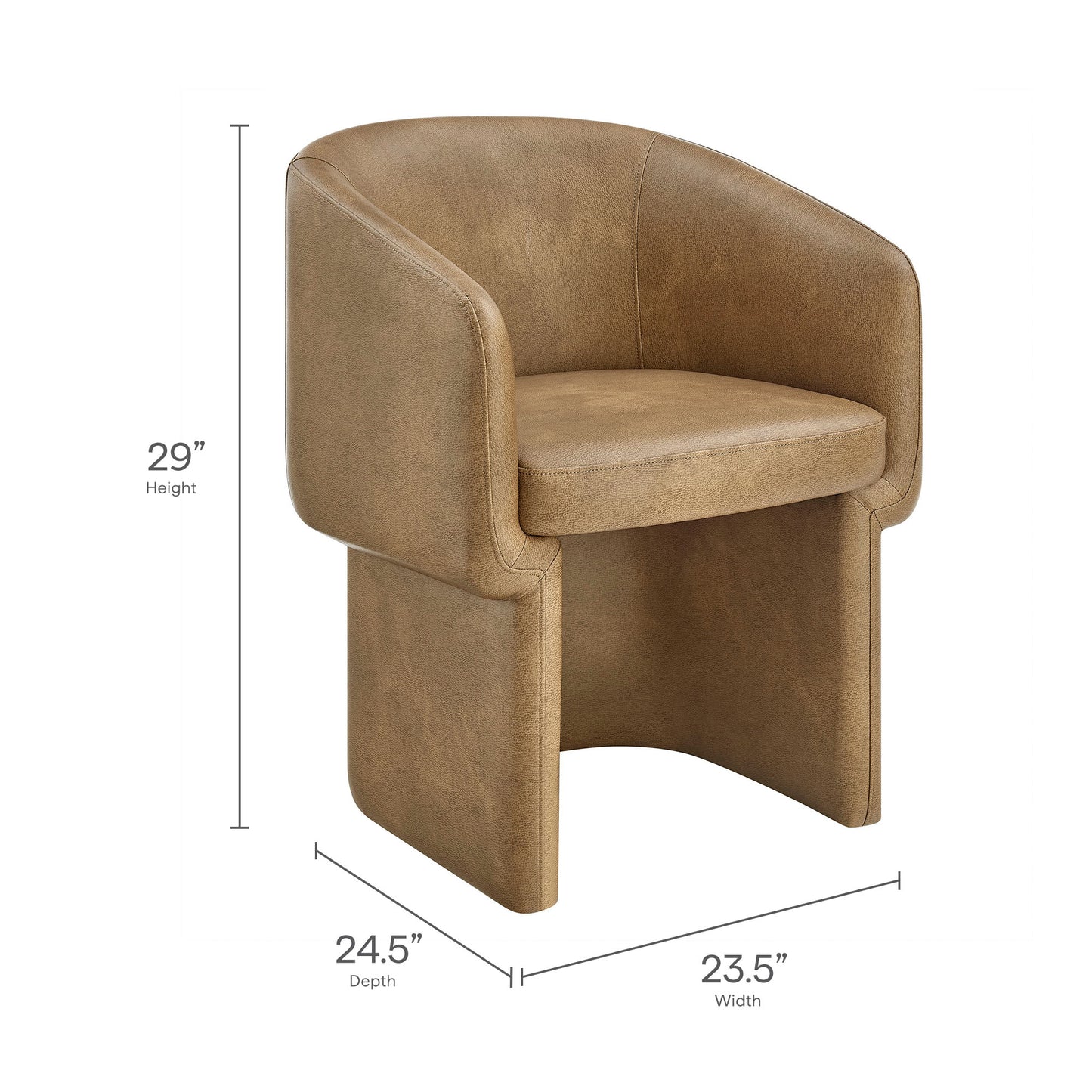 Verity Barrel Back Vegan Leather Dining Chair by Modway | Dining Chairs | Modishstore - 18