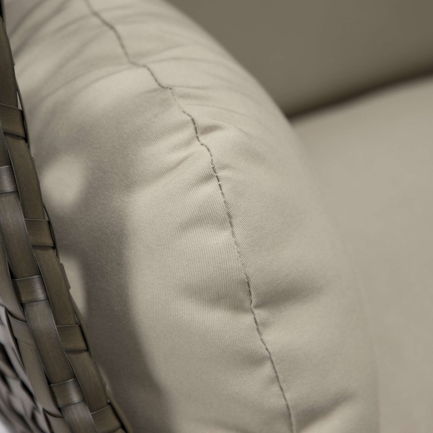 LeisureMod Beige Wicker Hanging Egg Swing Chair | Outdoor Porch Swings | Modishstore - 99