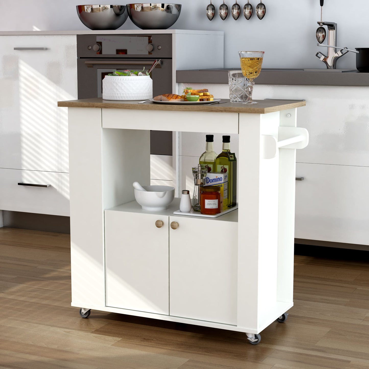 Aston 33.5" Kitchen Cart By Anderson Teak | Kitchen Carts | Modishstore - 8