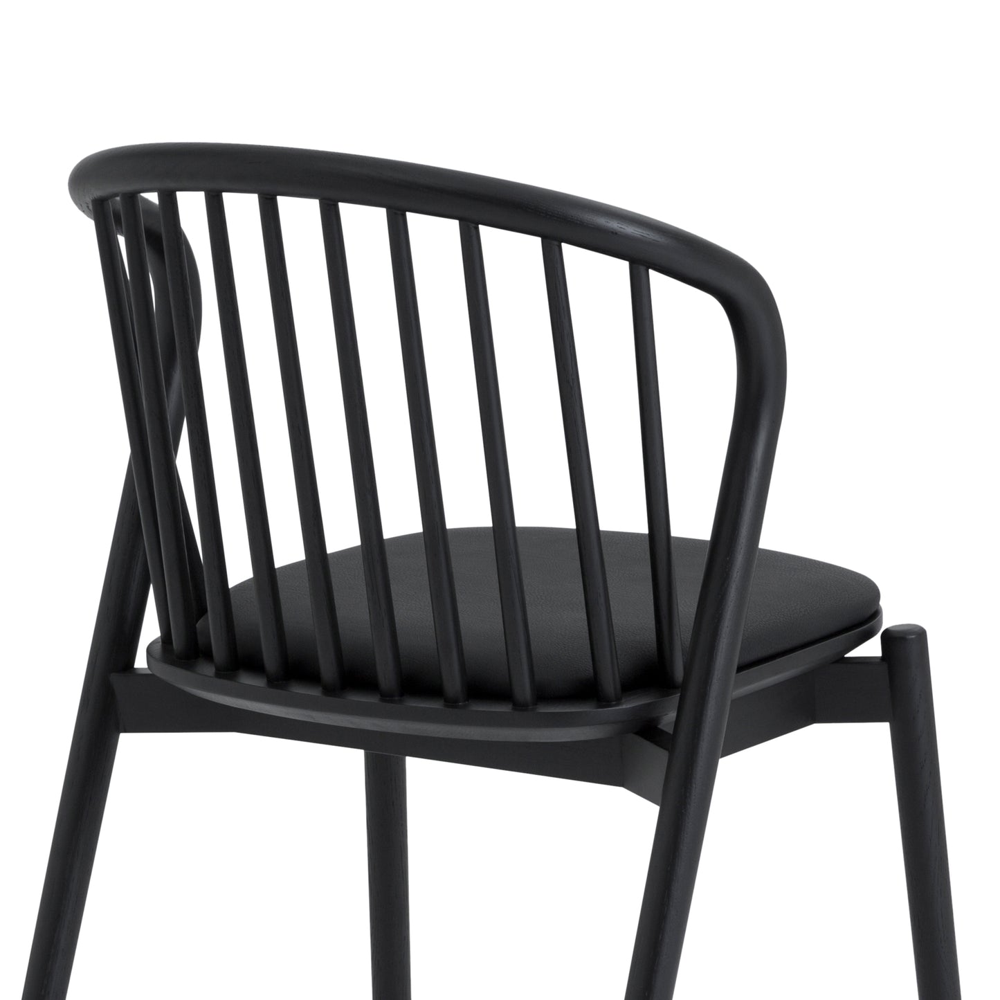 Echo Black Oak Wood and Faux Leather Dining Chairs - Set of 2 By Armen Living | Dining Chairs | Modishstore - 12