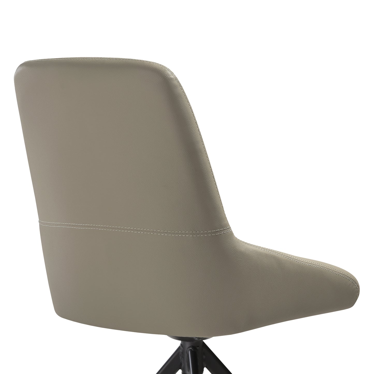 Maverick Swivel Upholstered Dining Chair in Taupe Gray Faux Leather with Black Metal Legs - Set of 2 By Armen Living | Dining Chairs | Modishstore - 12