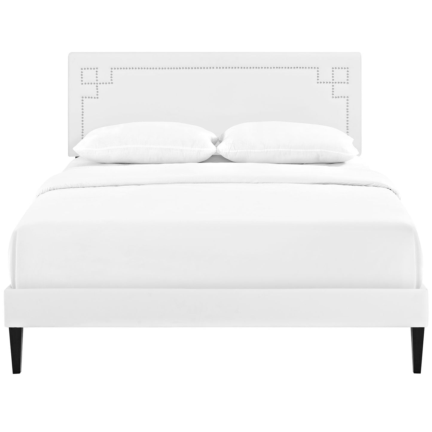 Josie Vinyl Queen Platform Bed with Squared Tapered Legs by Modway | Beds | Modishstore - 5