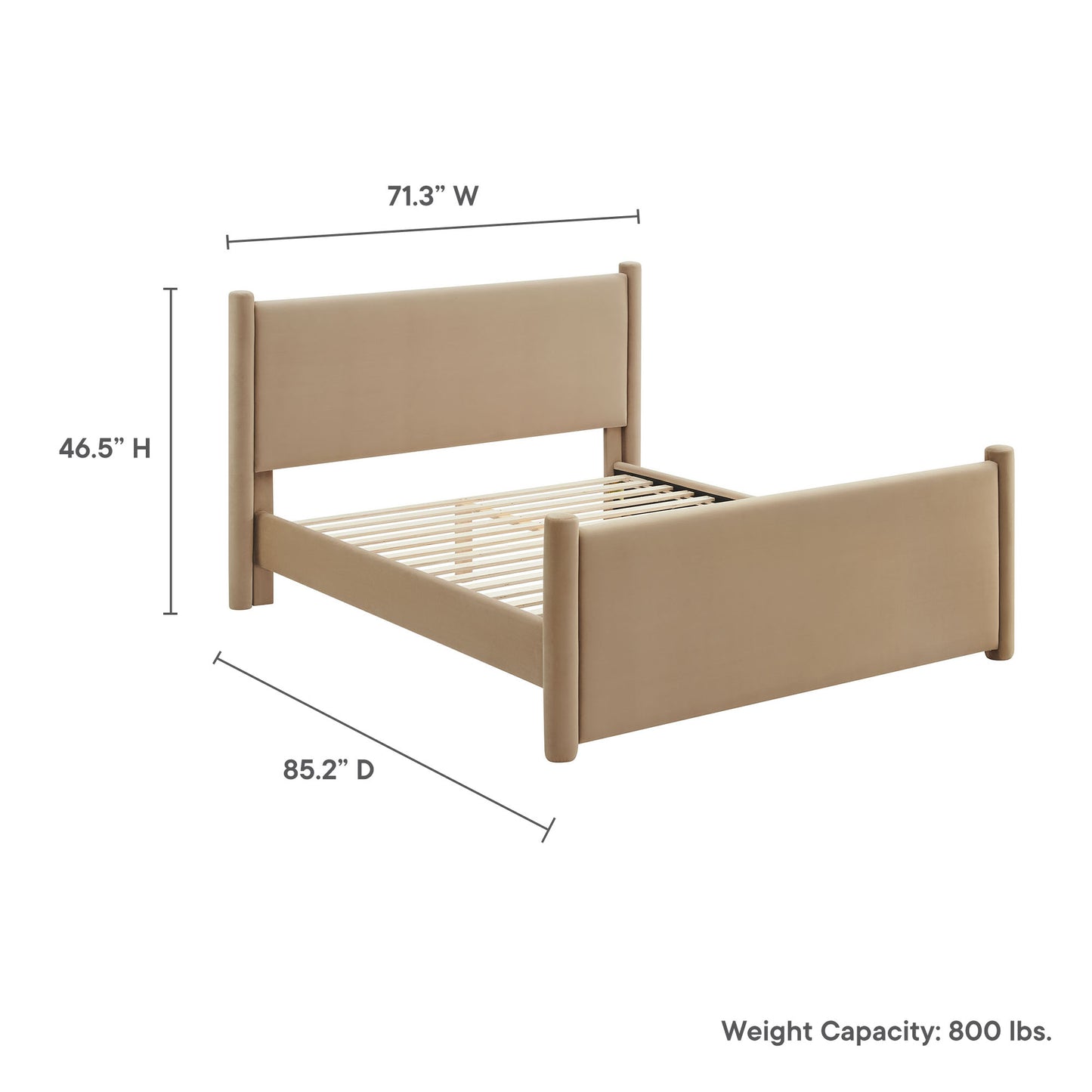 Rael Performance Velvet Queen Platform Bed by Modway | Beds | Modishstore - 36