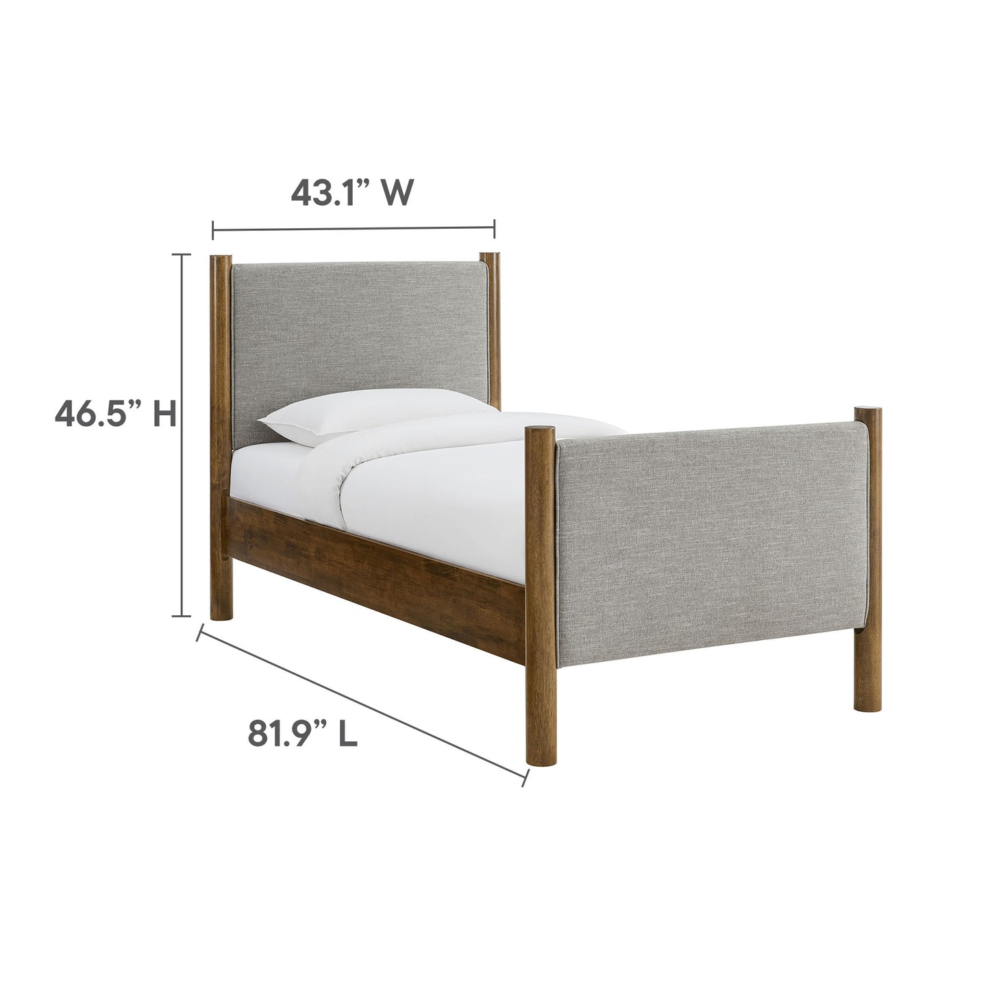 Maven Twin Size Fabric Upholstered Platform Bed by Modway | Beds | Modishstore - 36