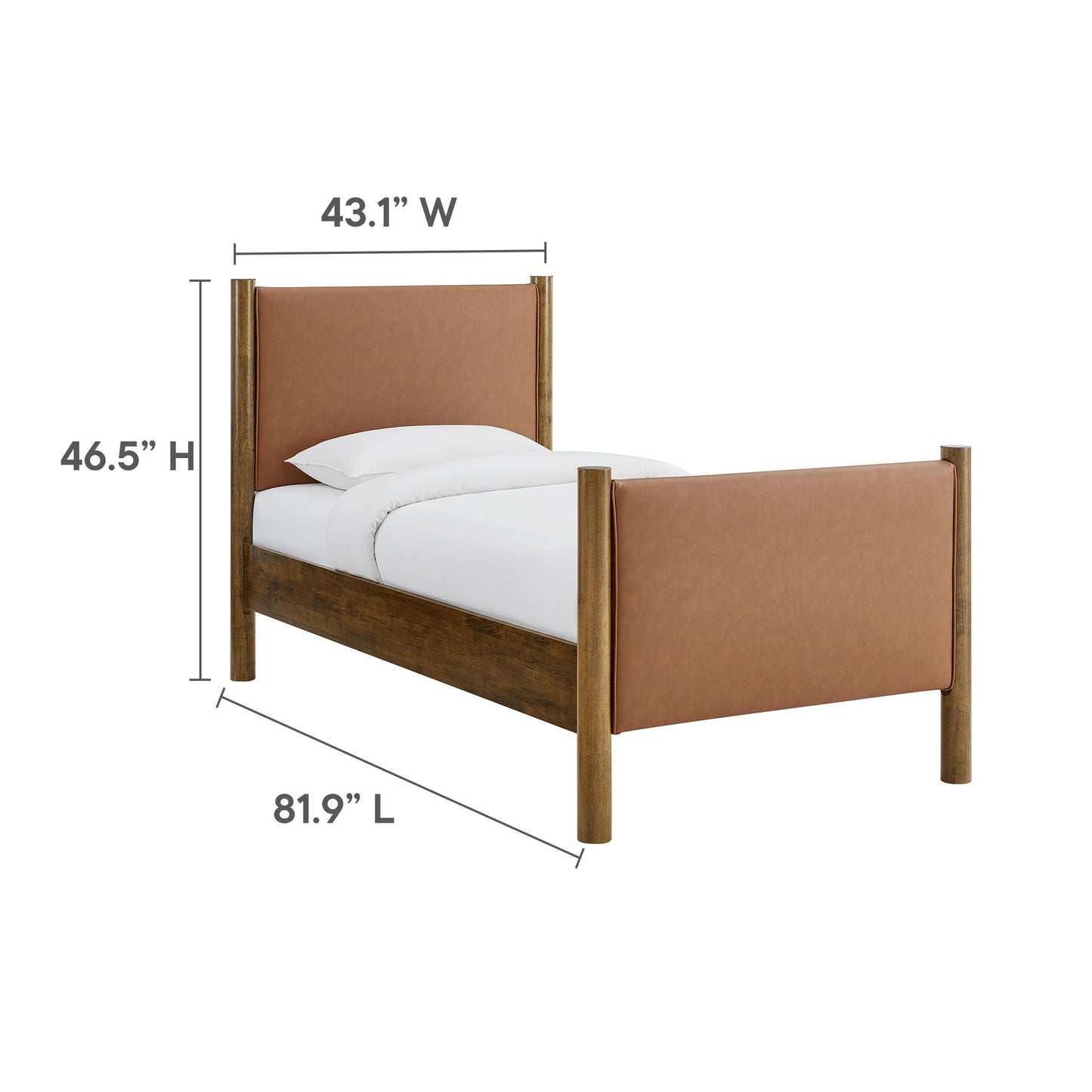 Maven Twin Size Vegan Leather Upholstered Platform Bed by Modway | Beds | Modishstore - 18