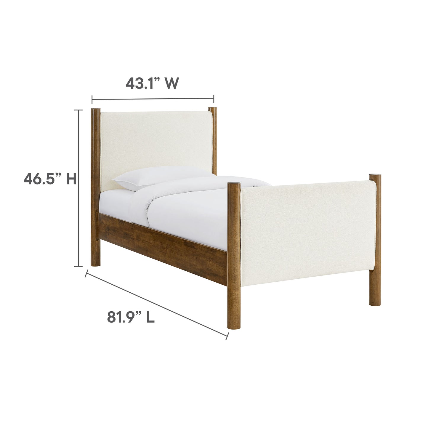 Maven Twin Size Boucle Upholstered Platform Bed by Modway | Beds | Modishstore - 18