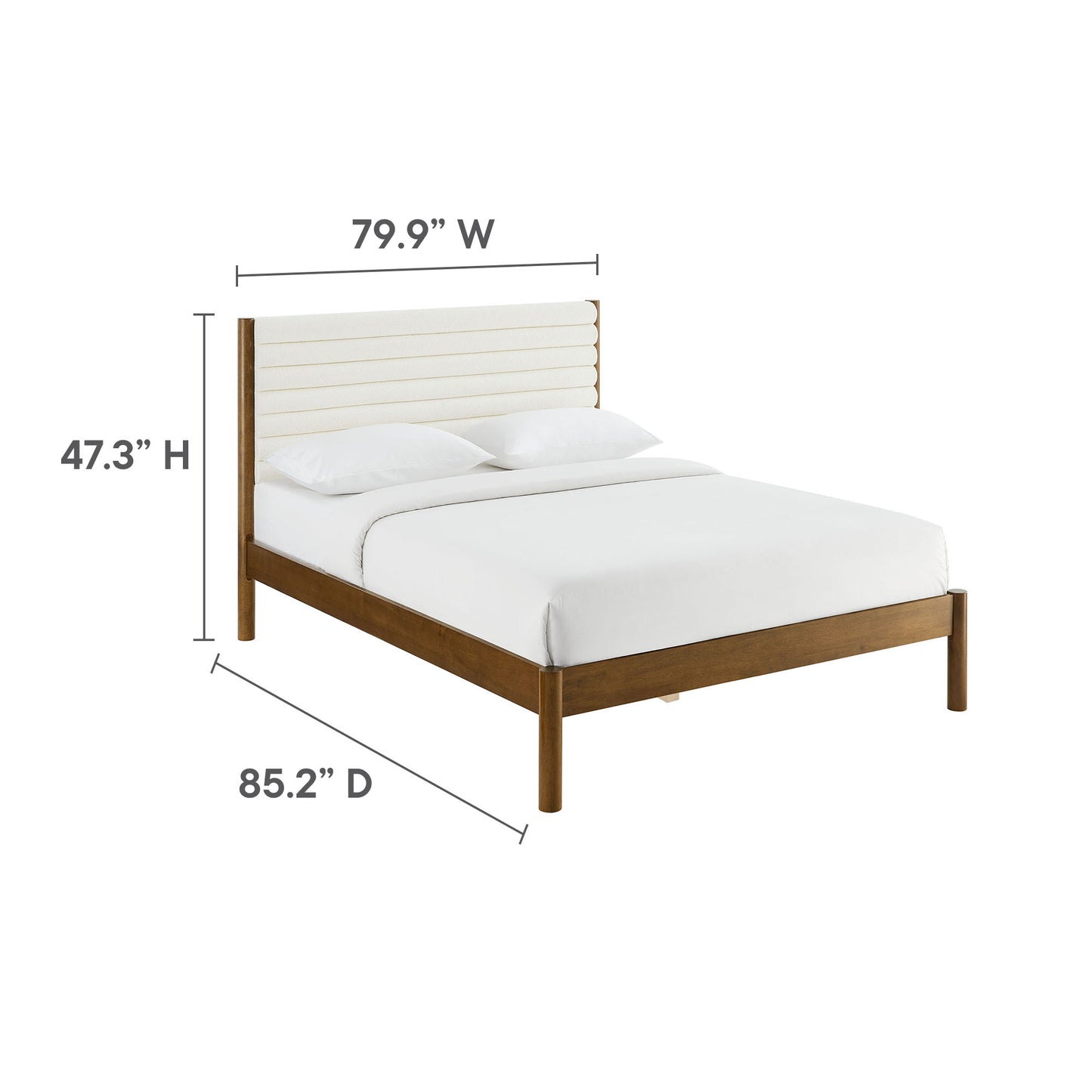 Olea Channel Tufted Boucle Solid Wood King Platform Bed by Modway | Beds | Modishstore - 18