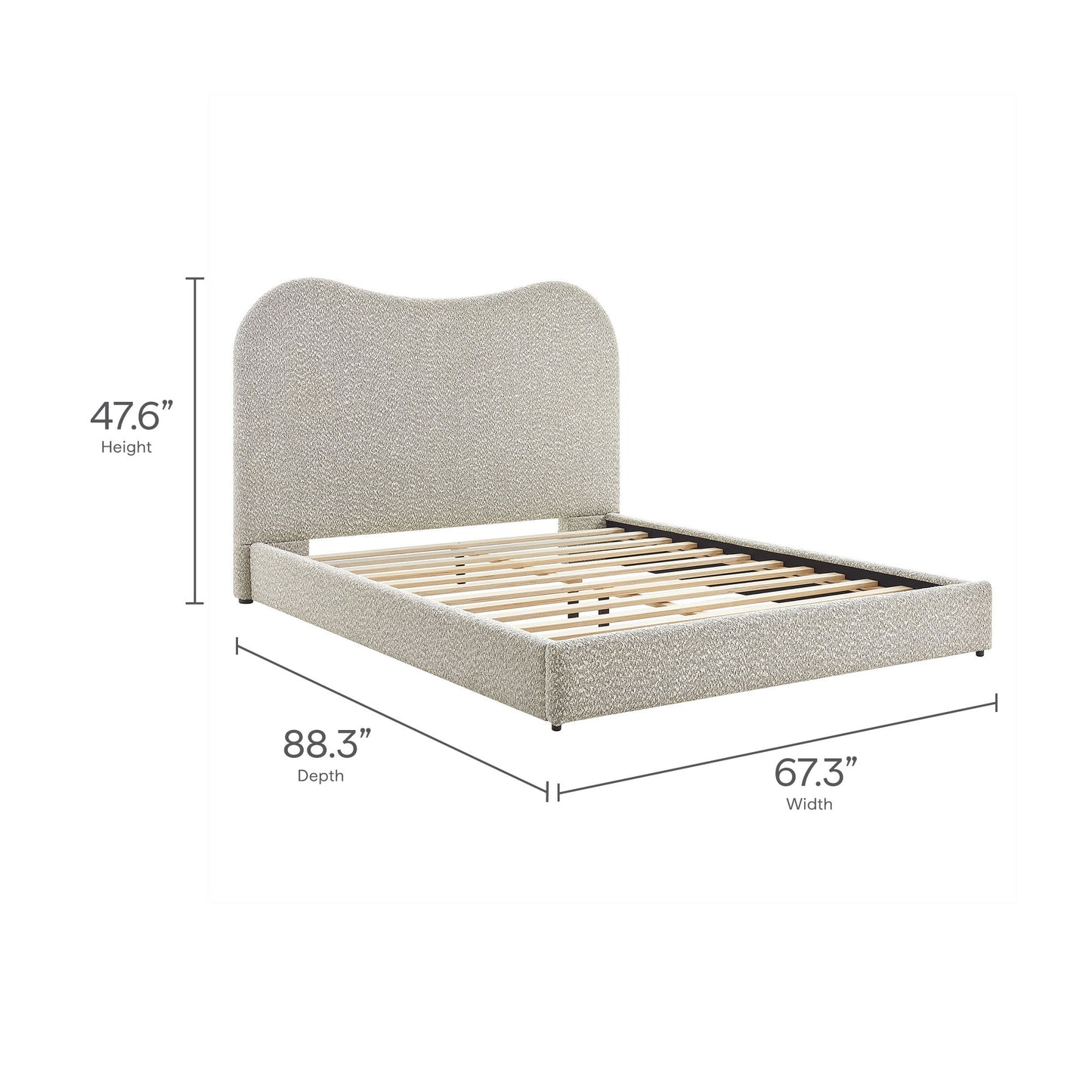 Seluna Boucle Queen Platform Bed by Modway | Beds | Modishstore - 21