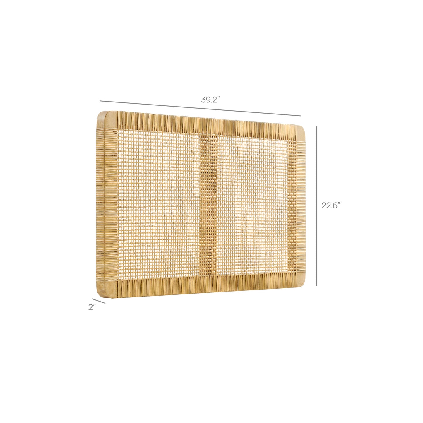 Sandy Wall Mounted Wood and Rattan Twin Size Headboard by Modway