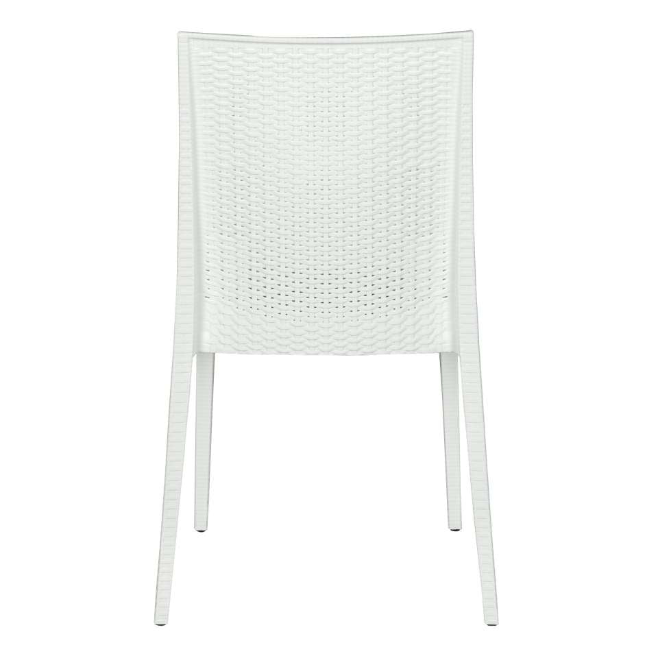 LeisureMod Mace 3-Piece Outdoor Dining Set with Plastic Square Table and 2 Stackable Chairs with Weave Design | Outdoor Dining Sets | Modishstore - 26