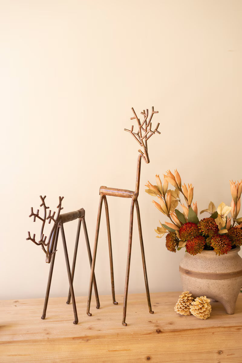 Set Of Two Forged-Iron Deer By Kalalou
