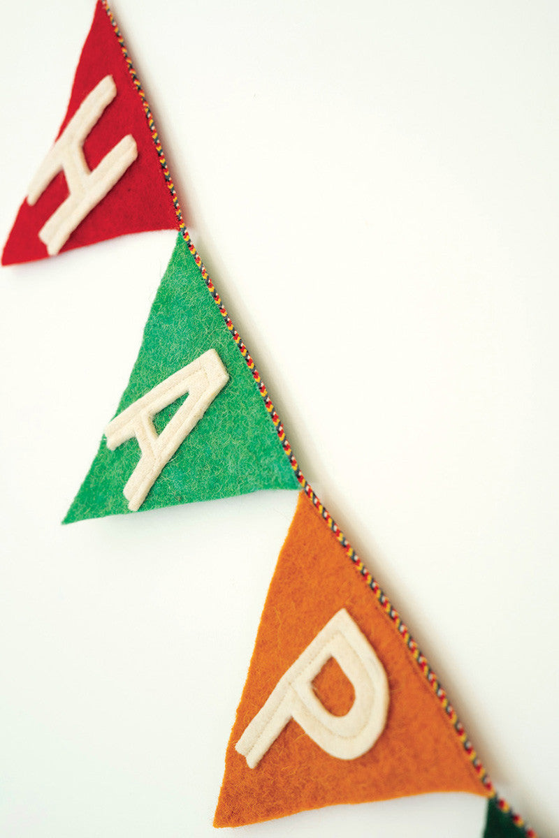 Felt Happy Birthday Garland (Min 2) By Kalalou | Garland & Wreath | Modishstore - 3