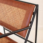 Rocking Iron Chair With Leather And Woven Cane By Kalalou | Rocking Chairs | Modishstore - 3