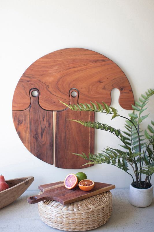 Hanging Acacia Wood Cutting Boards By Kalalou | Cutting & Serving Boards | Modishstore