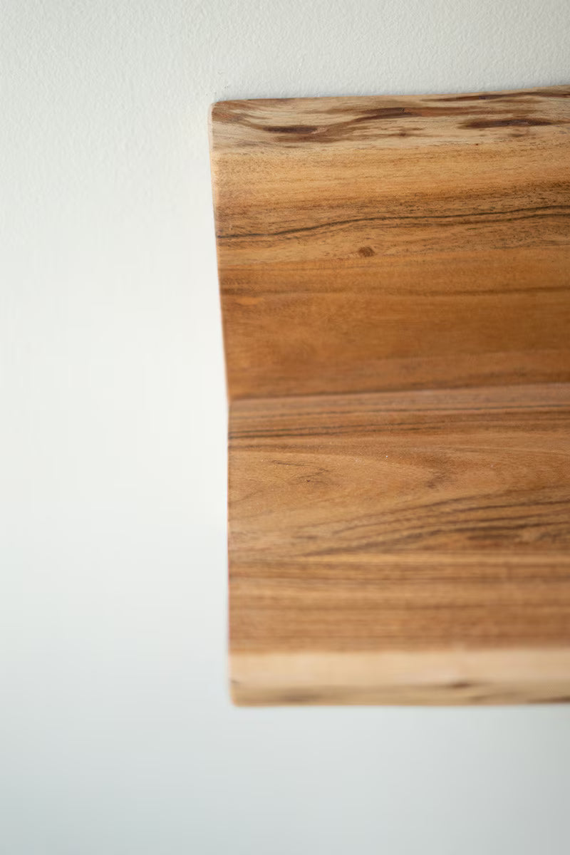 Set Of Three Live-Edge Acacia Wood Floating Shelves By Kalalou