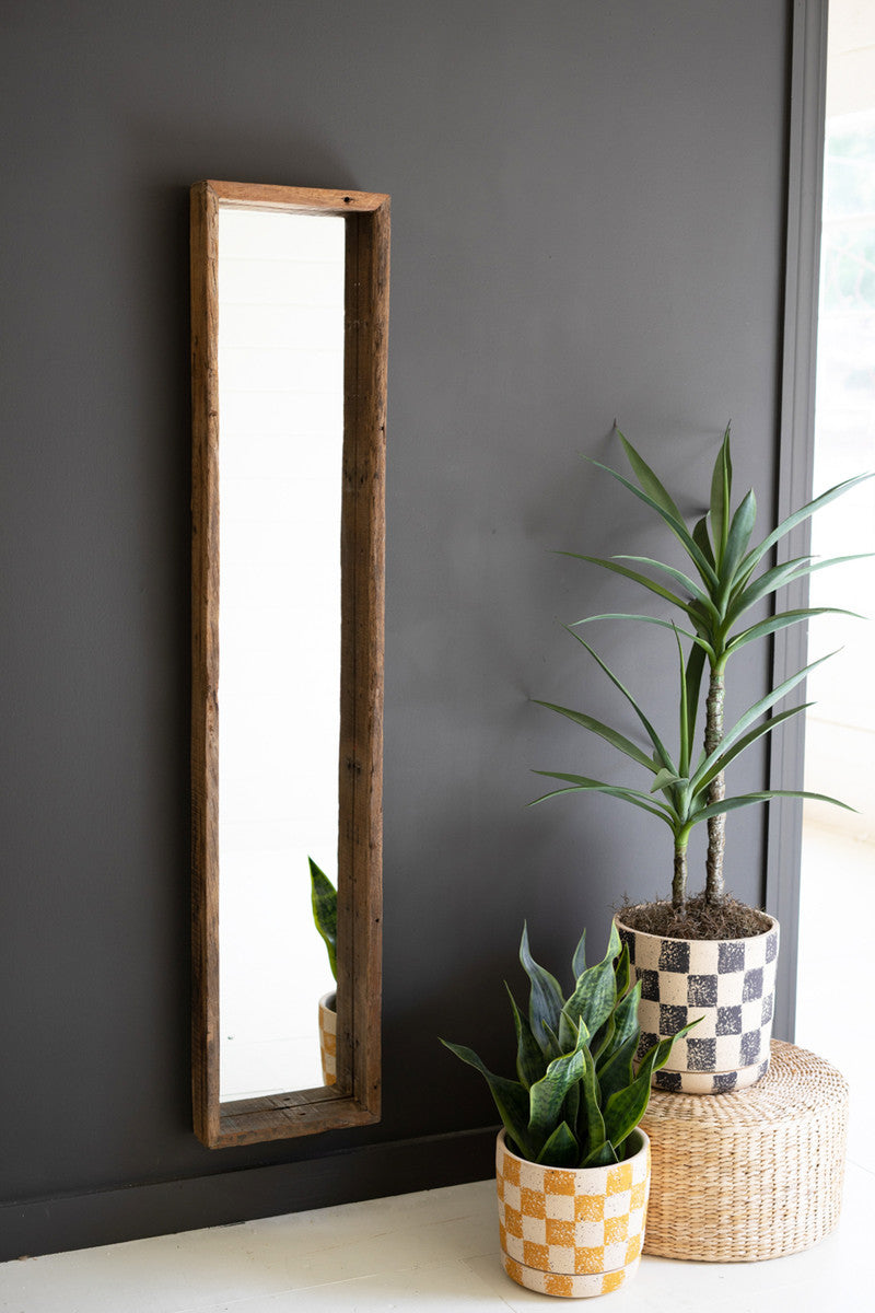 Recycled Wood Shadow Box Framed Mirror By Kalalou | Mirrors | Modishstore