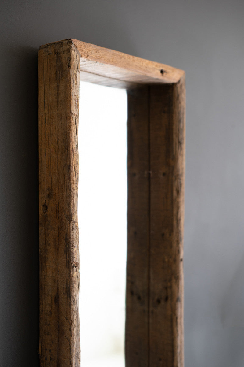 Recycled Wood Shadow Box Framed Mirror By Kalalou | Mirrors | Modishstore - 2