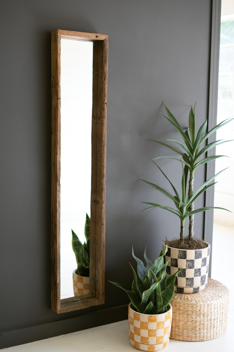 Recycled Wood Shadow Box Framed Mirror By Kalalou | Mirrors | Modishstore - 3