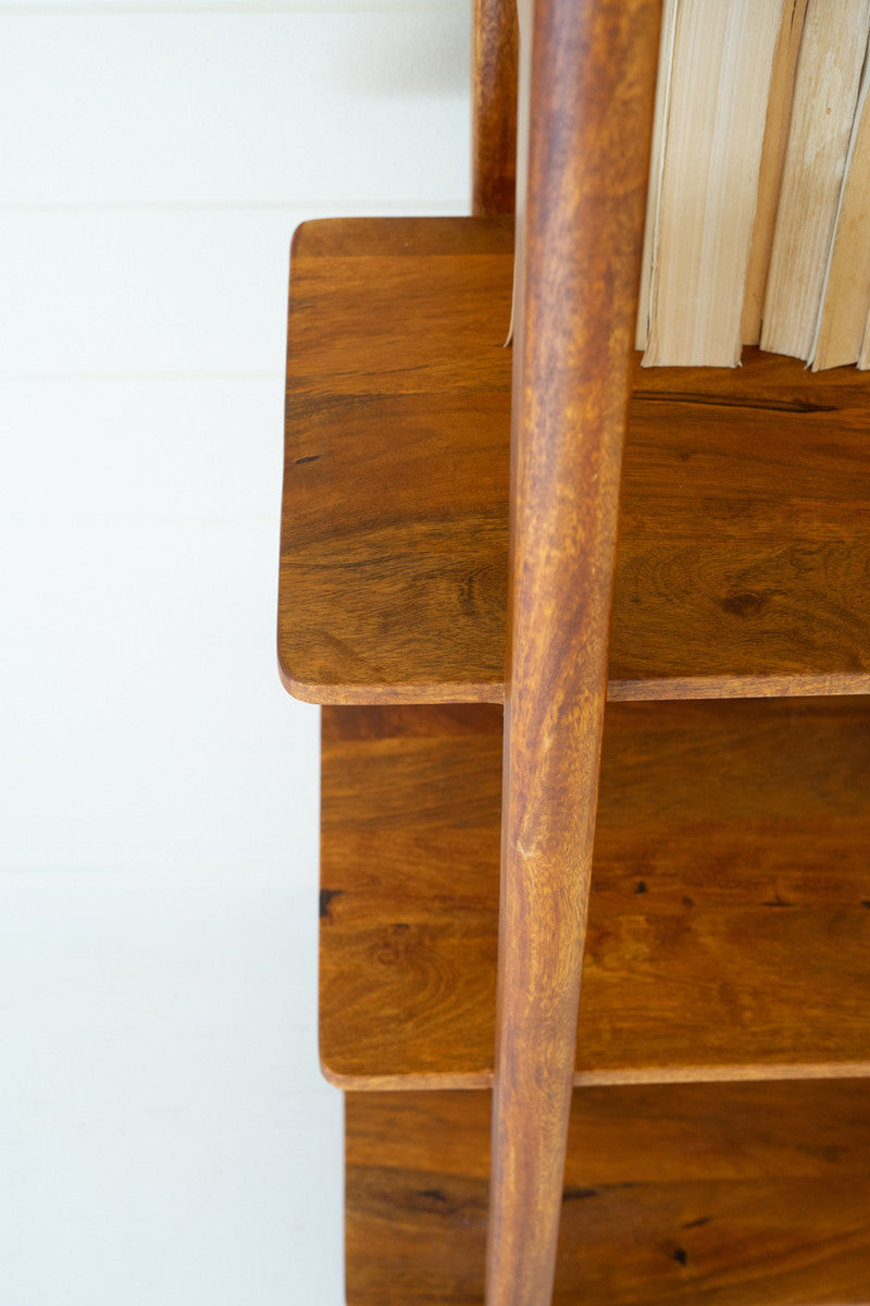 Mango Wood Bookshelf With Teak Finish By Kalalou | Bookcases | Modishstore - 3