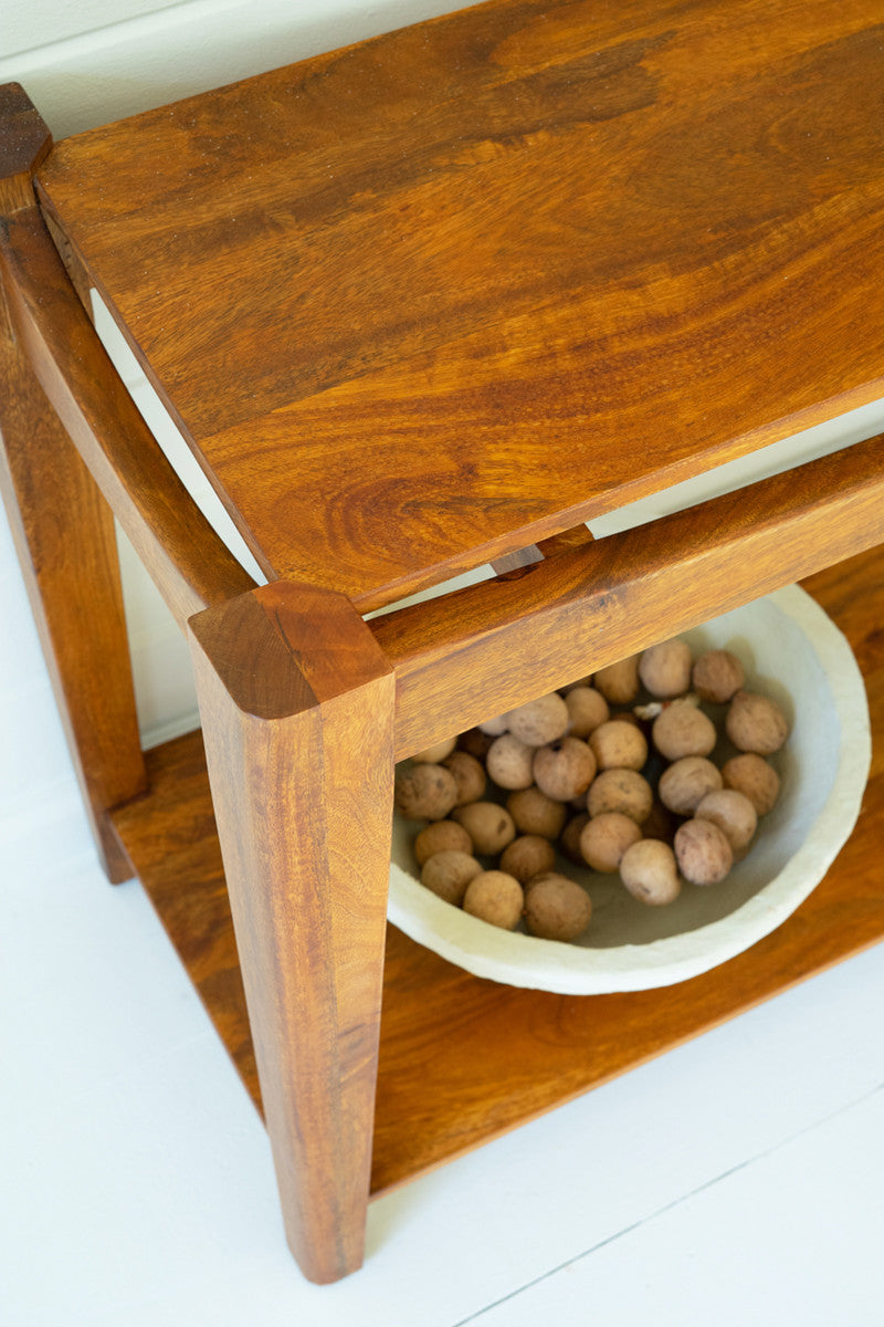 Mango Wood Console Table With Teak Finish By Kalalou | Console Tables | Modishstore - 3