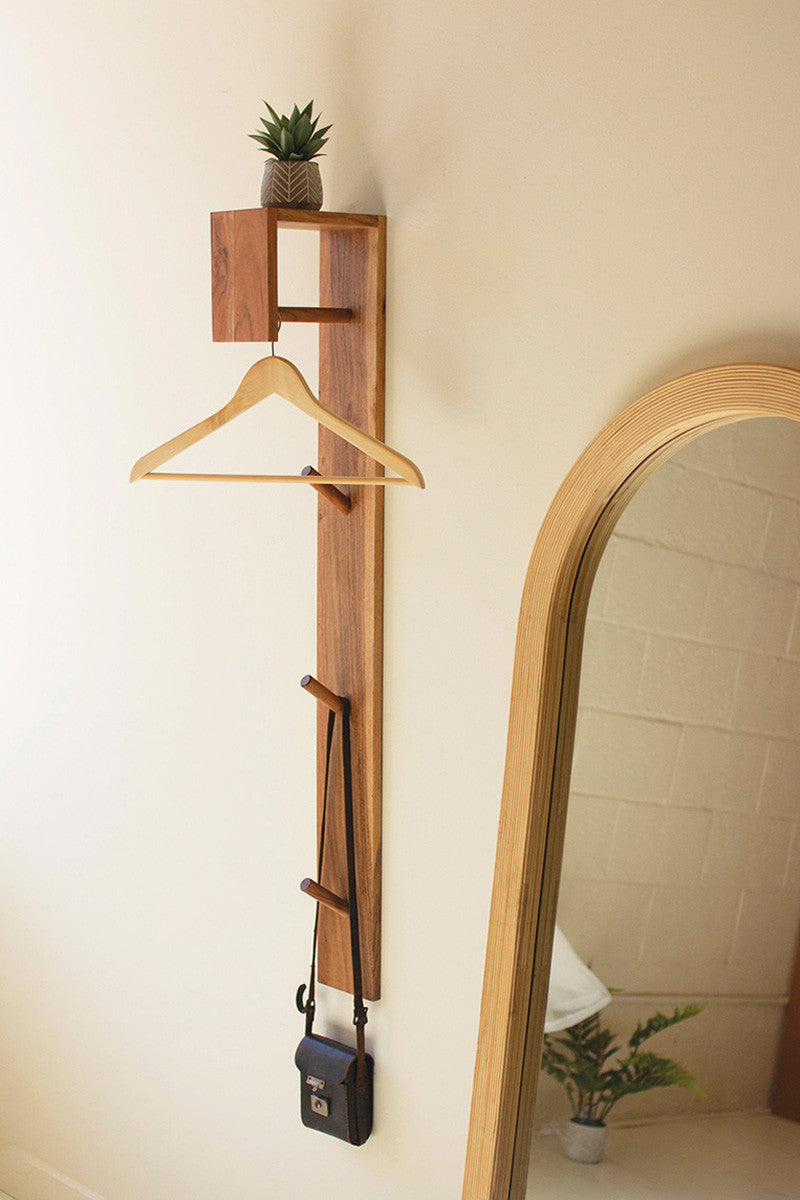 Wood And Metal Wall Coat Rack By Kalalou | Hooks & Racks | Modishstore - 5