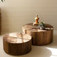 Recycled Wood Round Coffee Tables Set Of 2 By Kalalou | Coffee Tables | Modishstore