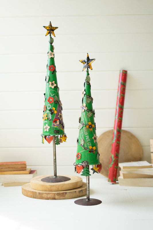 Recycled Iron Christmas Trees Set Of 2 By Kalalou | Christmas Trees | Modishstore