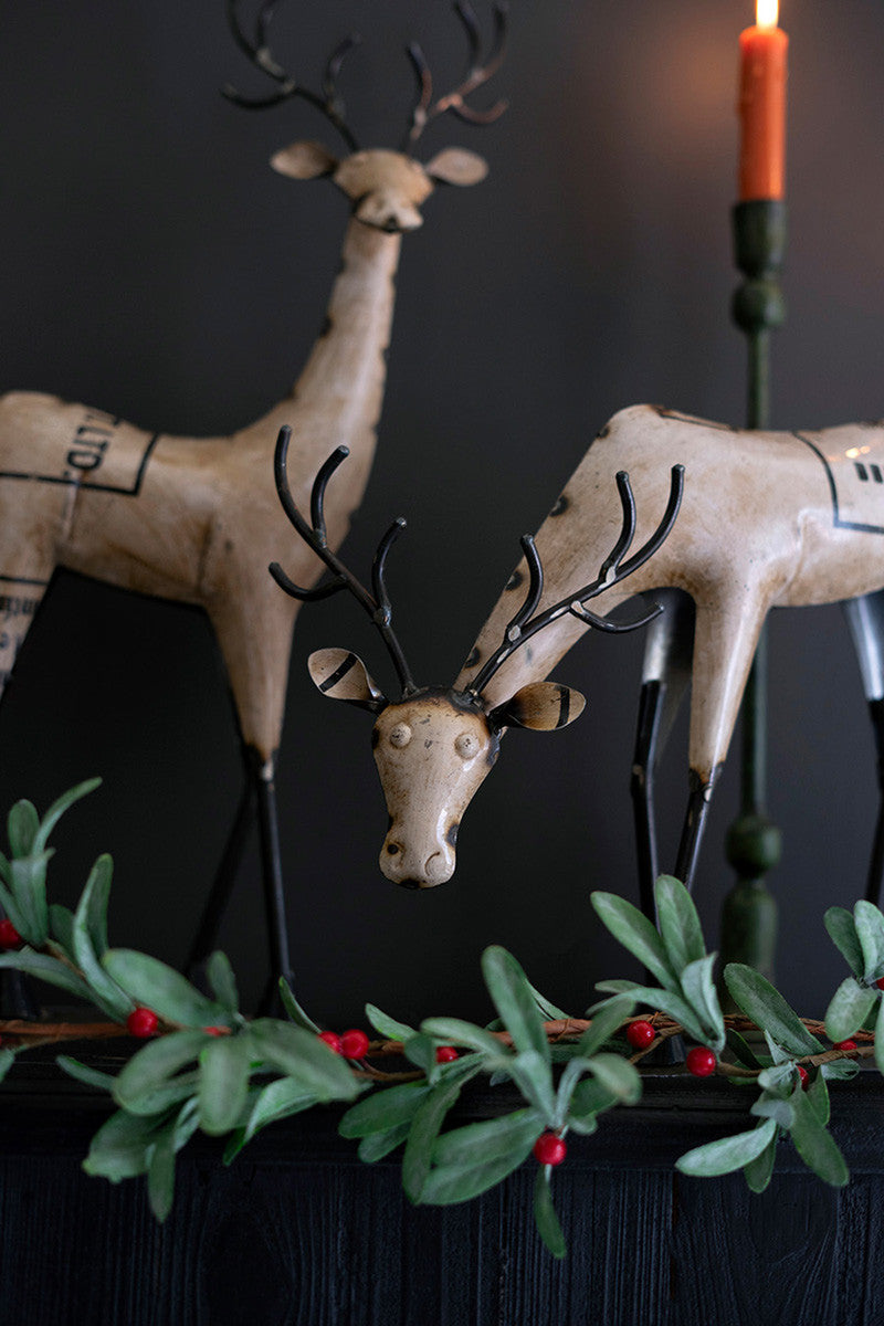 Recycled Iron Reindeer - White Set Of 2 By Kalalou | Ornaments | Modishstore - 2