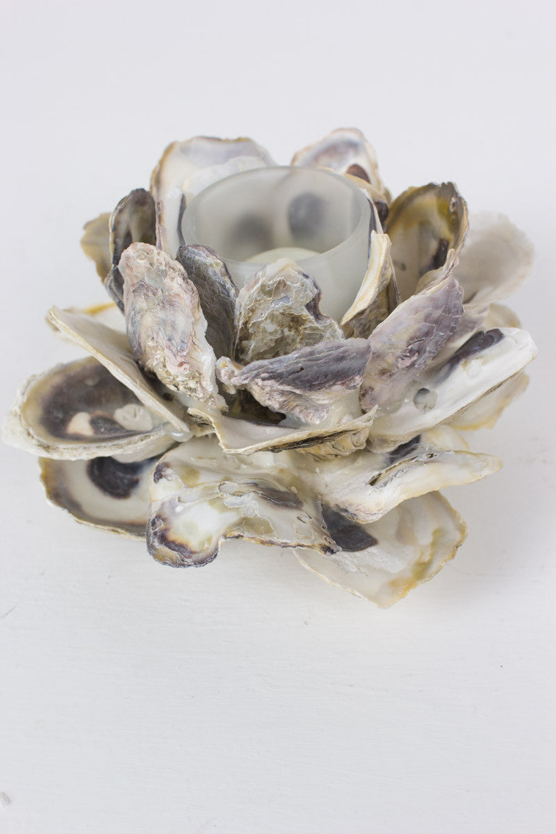 Oyster Shell Flower Votive Holder Set Of 4 By Kalalou | Candle Holders | Modishstore - 2