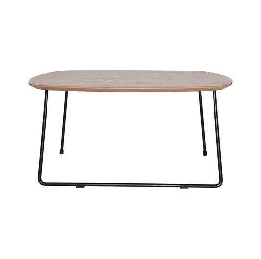 LeisureMod Pemborke Mid Century Modern Square Coffee Table with Wood Top and Powder Coated Iron Frame | Coffee Tables | Modishstore