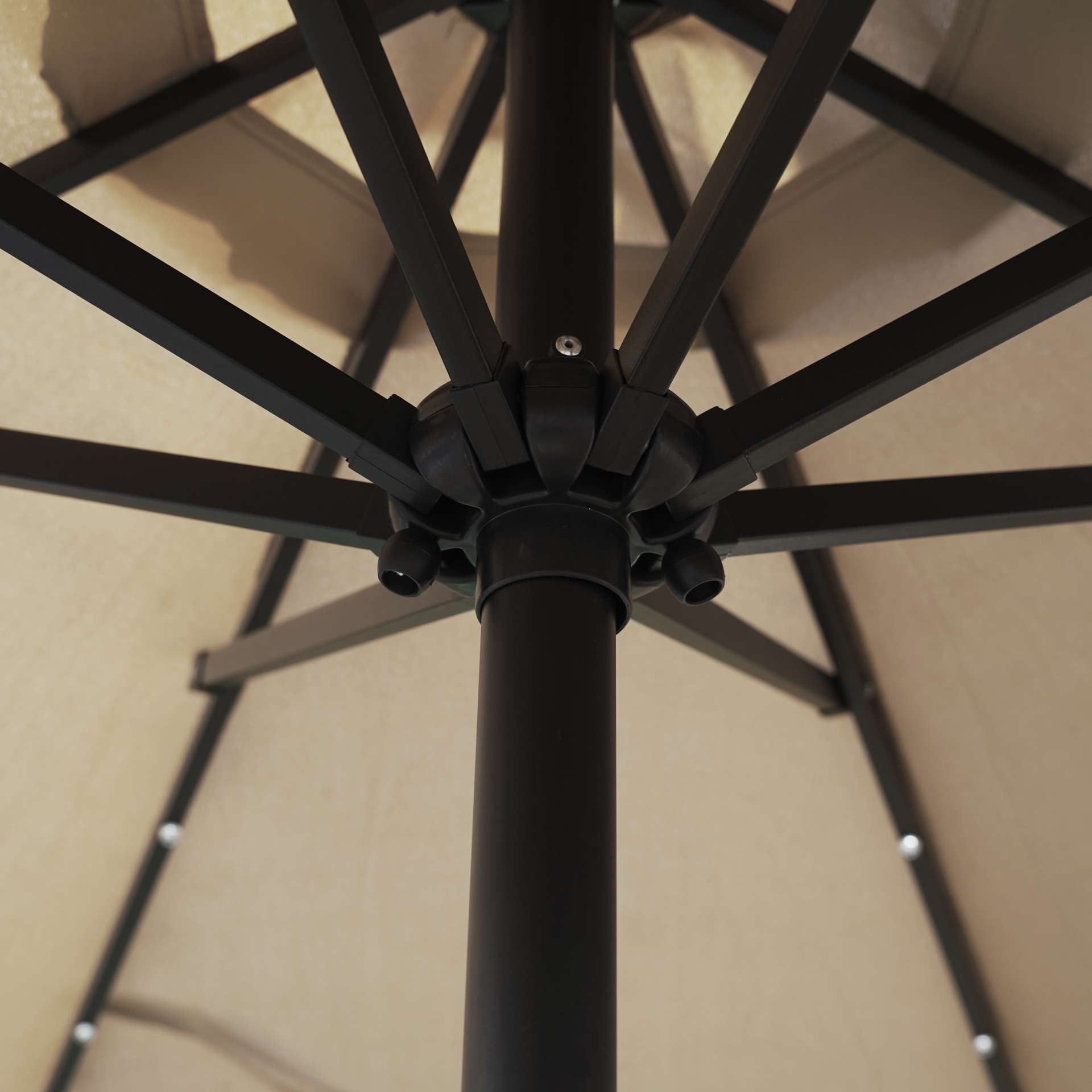 LeisureMod Sierra Modern 9 ft Steel Market Patio Umbrella With Solar Powerd LED & Tilt | Umbrellas | Modishstore - 8