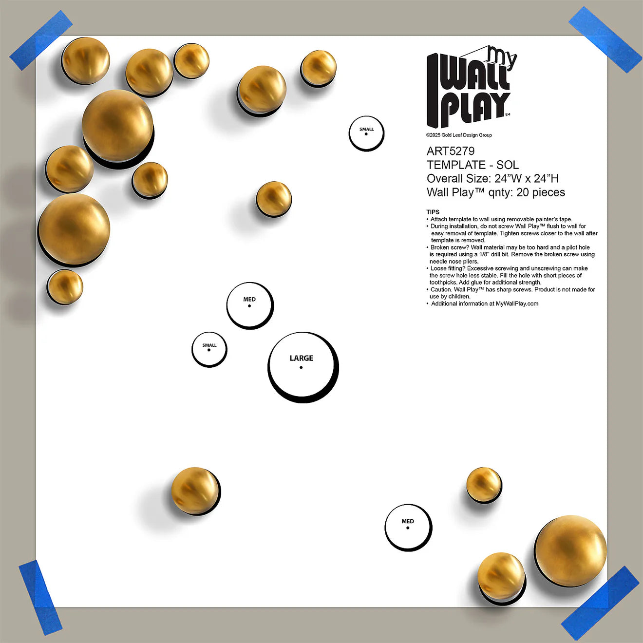 Template Kit - SOL Orb, ~24"x24" Matte By Gold Leaf