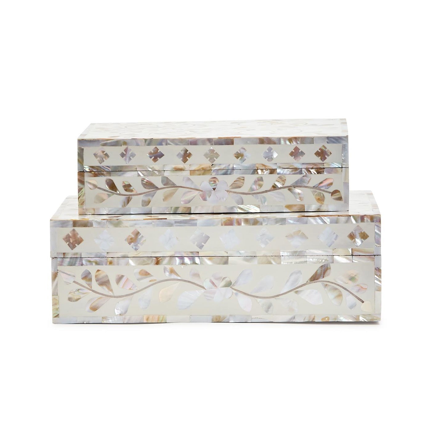 MOP Tear Hinged Cover Box Set Of 4 By Tozai Home | Decorative Boxes | Modishstore - 4