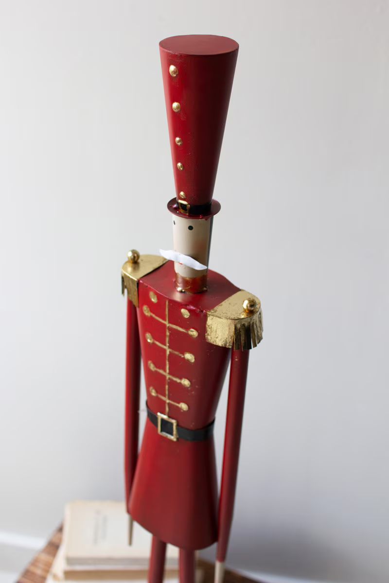 Set Of Two Painted Metal Christmas Soldiers By Kalalou | Holiday | Modishstore - 3