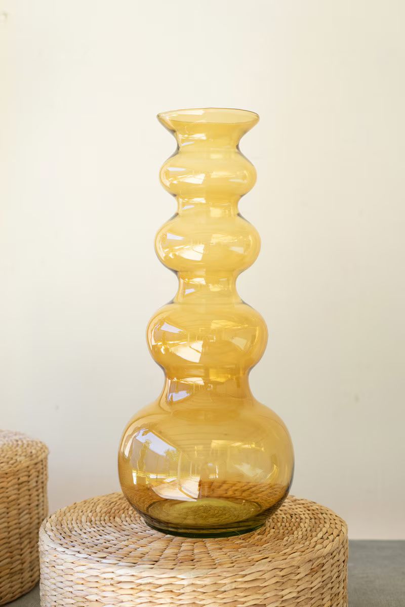Large Glass Bubble Vase - Amber By Kalalou | Vases | Modishstore - 5