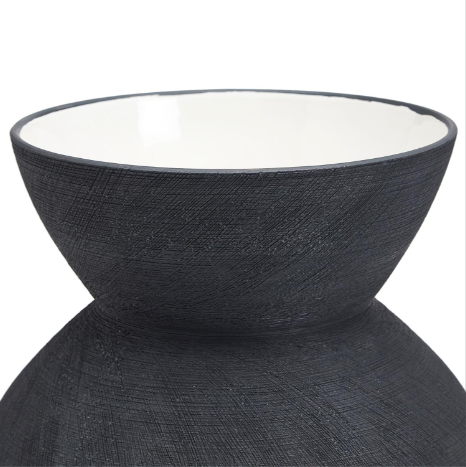 Black Steel Scratch Vase Set Of 2 By Tozai Home | Vases | Modishstore - 3