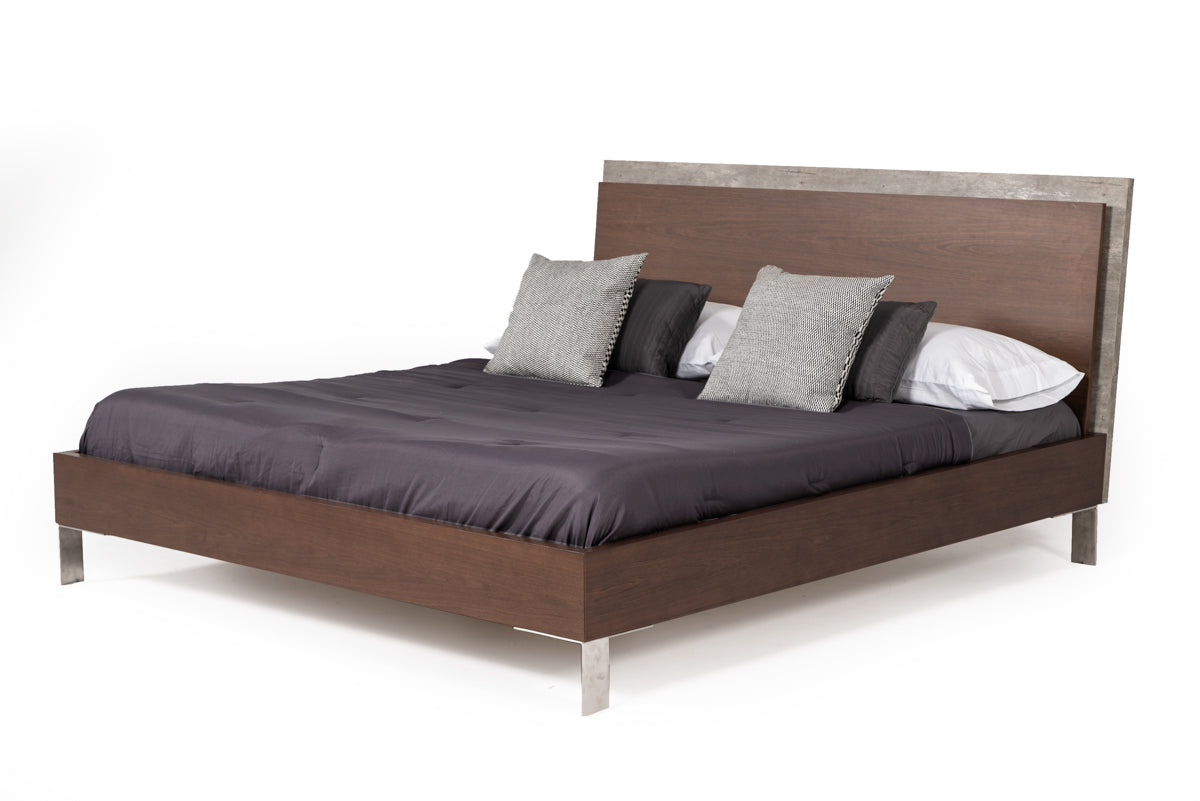 Nova Domus Conner Modern Dark Walnut & Faux Concrete Bedroom Set-4