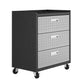 Manhattan Comfort Fortress Textured Metal 31.5" Garage Mobile Chest with 3 Full Extension Drawers In Grey | Drawers | Modishstore-7
