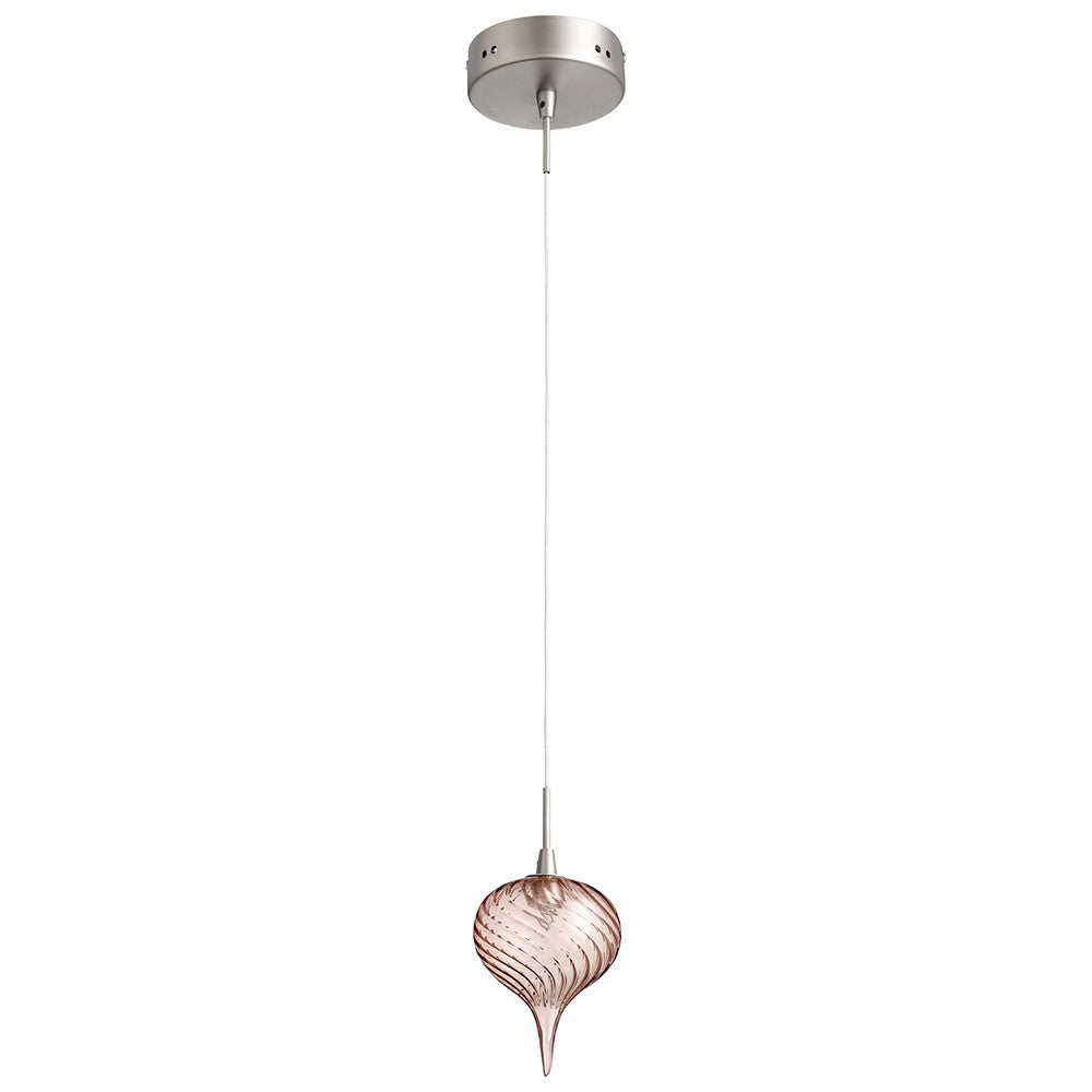 Cyan Design 1 Light Blush Teardrop - Satin Nickel | Modishstore | Pendant Lamps