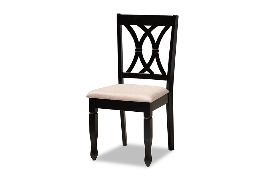 baxton studio reneau modern and contemporary sand fabric upholstered espresso brown finished wood 7 piece dining set | Modish Furniture Store-3